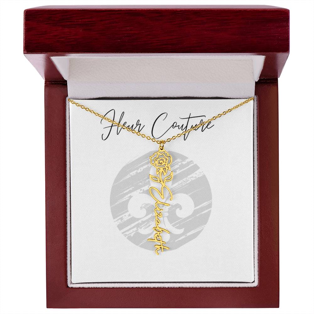 Custom rose name necklace 18k Yellow Gold Finish Luxury Box June Jewelry by ShineOn Fulfillment | Fleurcouture