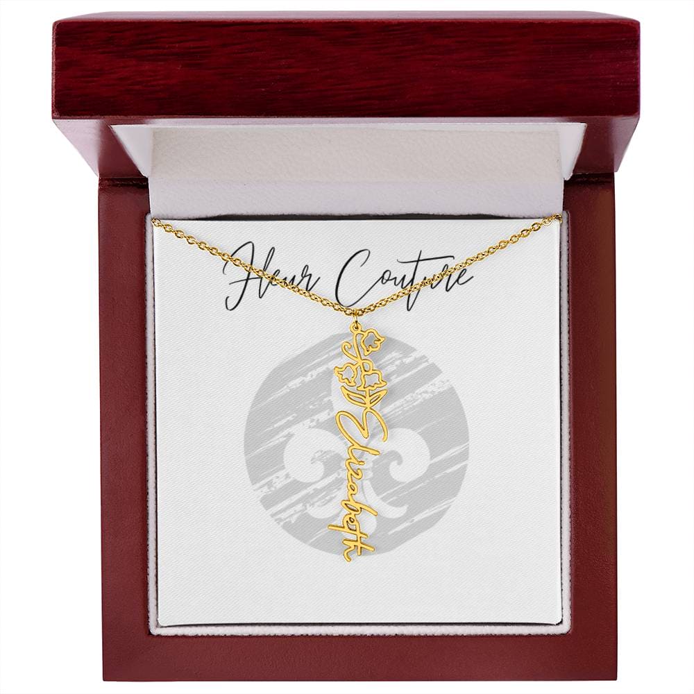 Custom rose name necklace 18k Yellow Gold Finish Luxury Box May Jewelry by ShineOn Fulfillment | Fleurcouture