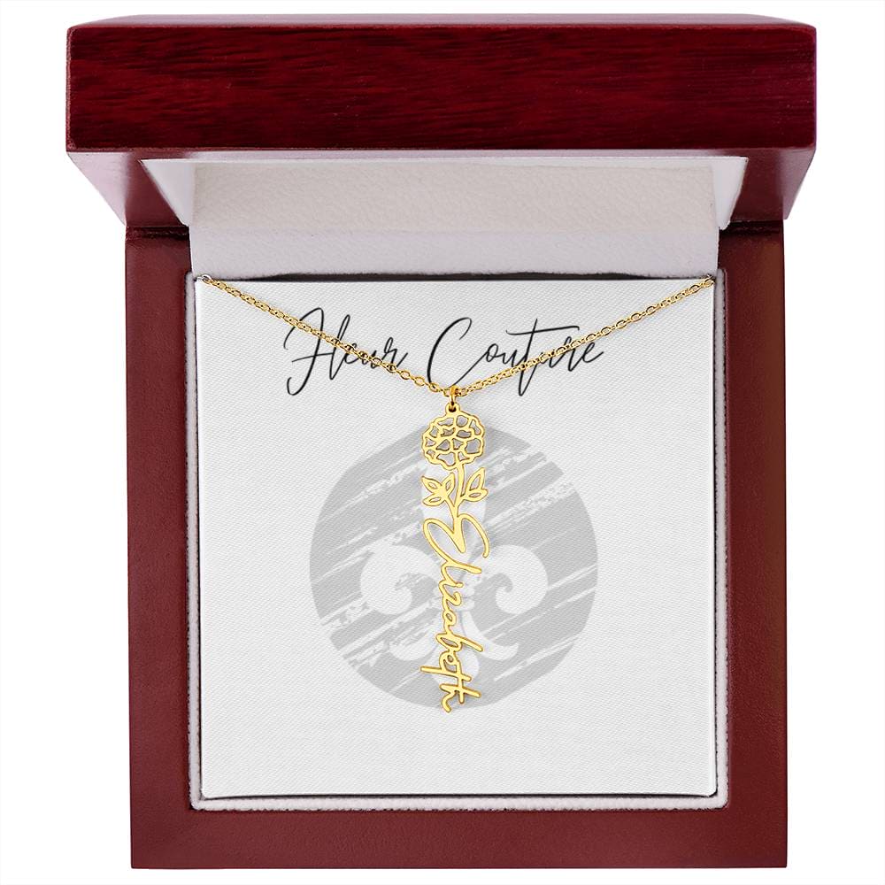 Custom rose name necklace 18k Yellow Gold Finish Luxury Box October Jewelry by ShineOn Fulfillment | Fleurcouture