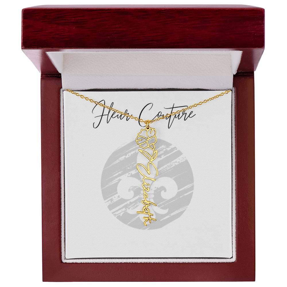 Custom rose name necklace 18k Yellow Gold Finish Luxury Box September Jewelry by ShineOn Fulfillment | Fleurcouture