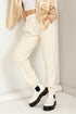 Cute Take High-Waisted Pintuck Sweatpants CREAM S by HYFVE | Fleurcouture