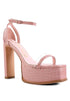 CUTLASS HIGH HEELED CHUNKY SANDALS Pink 5 by Rag Company | Fleurcouture