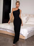 Cutout One-Shoulder Maxi Dress Black XS Women&