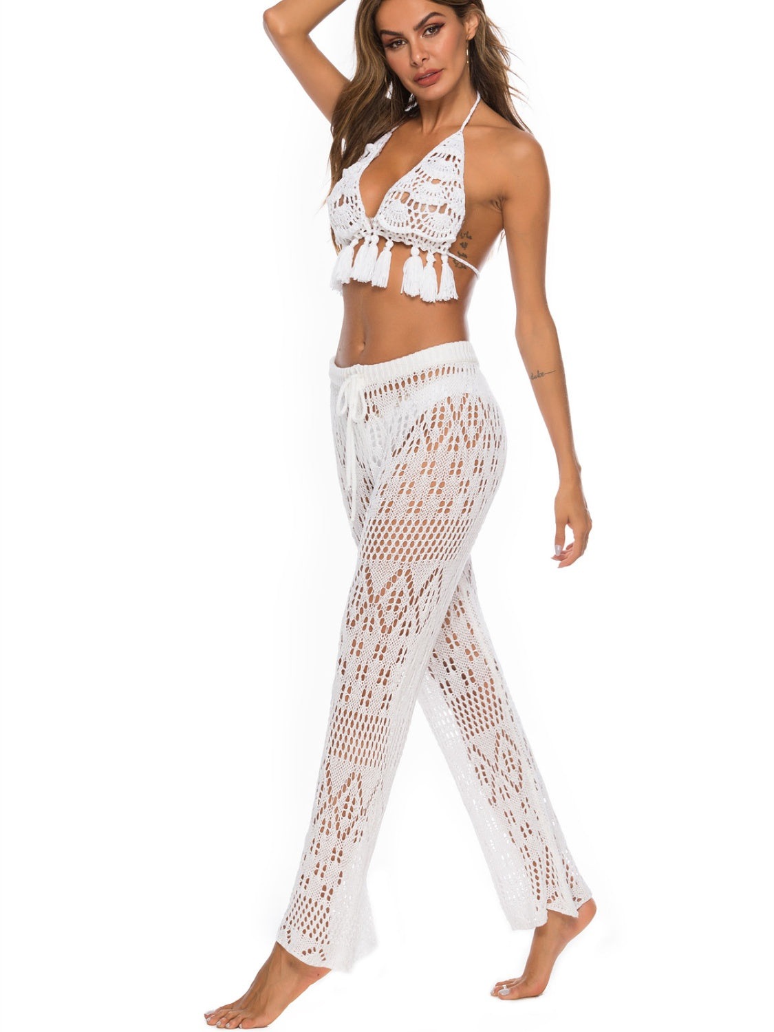 Cutout Straight Swim Pants Swimwear by Trendsi | Fleurcouture