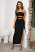 Cutout Strapless Split Dress Black XS Women&