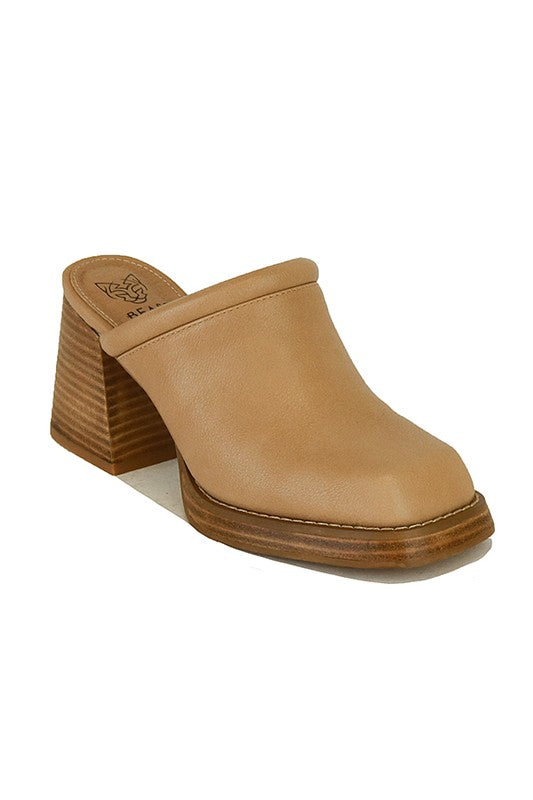 D-FRANCESCA-02- HIGH HEEL, MULES LIGHT TAUPE 6 by Let&
