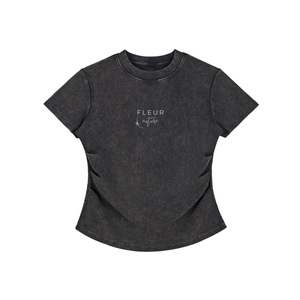 Vintage Washed Bodycon Cotton T-Shirt