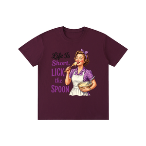 Lifeistooshortlickthespoon,lifeistooshort,funny,sarcastic,retro,1950s,tee,tshirt