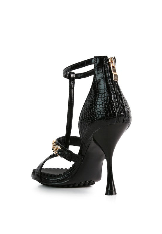 DAKOTA Metal Chain Mid Heel Sandals by Rag Company | Fleurcouture