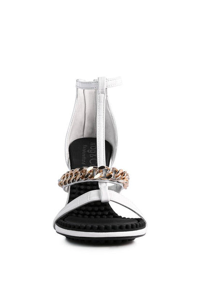 DAKOTA Metal Chain Mid Heel Sandals by Rag Company | Fleurcouture