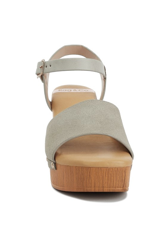 Daniela Suede High Block Sandals by Rag Company | Fleurcouture