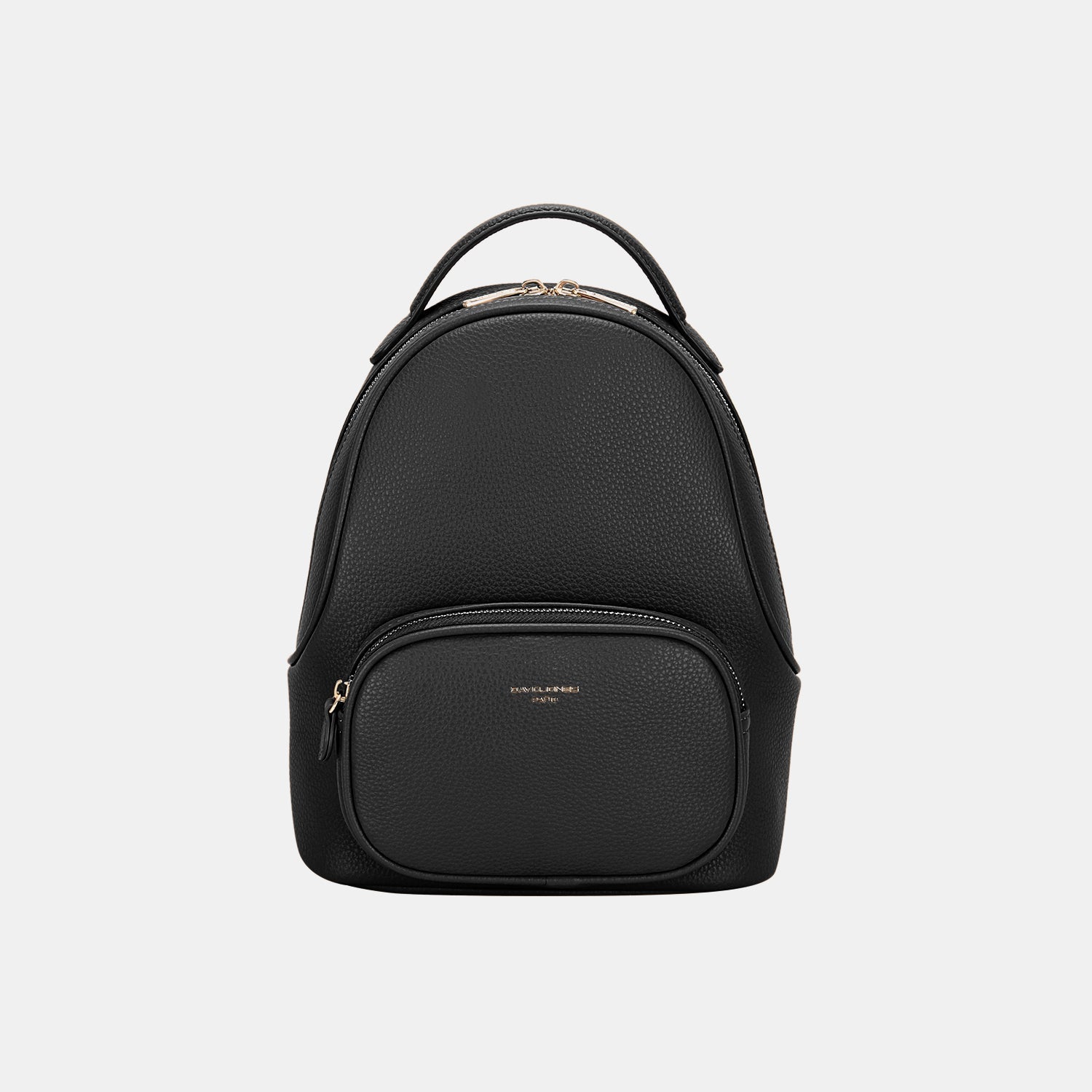 David Jones PU Leather Handle Backpack Black One Size Accessories by Trendsi | Fleurcouture