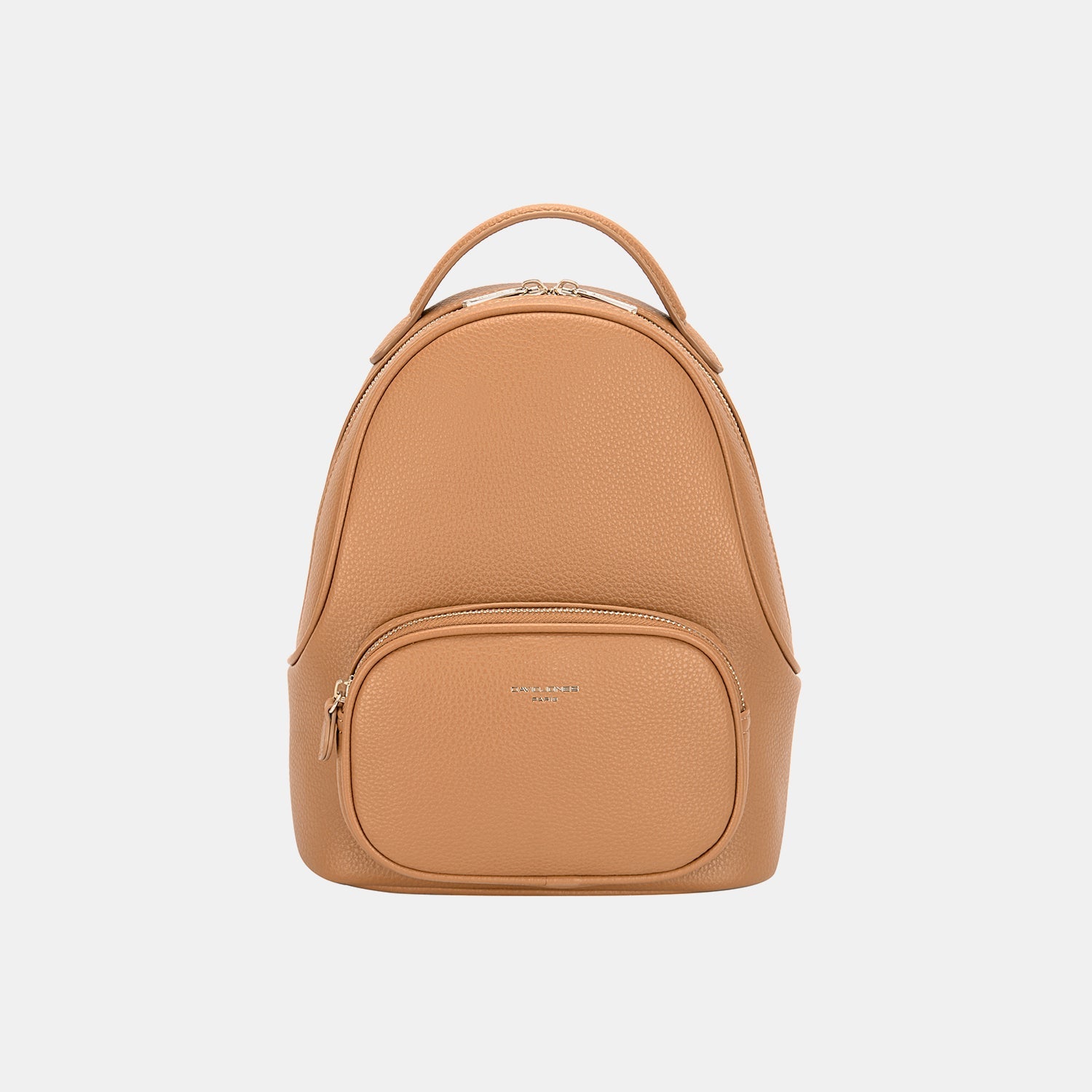 David Jones PU Leather Handle Backpack Camel One Size Accessories by Trendsi | Fleurcouture