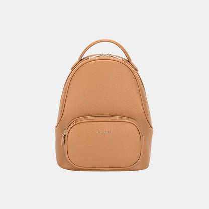 David Jones PU Leather Handle Backpack Camel One Size Accessories by Trendsi | Fleurcouture