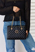 David Jones Quilted PU Leather Handbag Black One Size by Trendsi | Fleurcouture