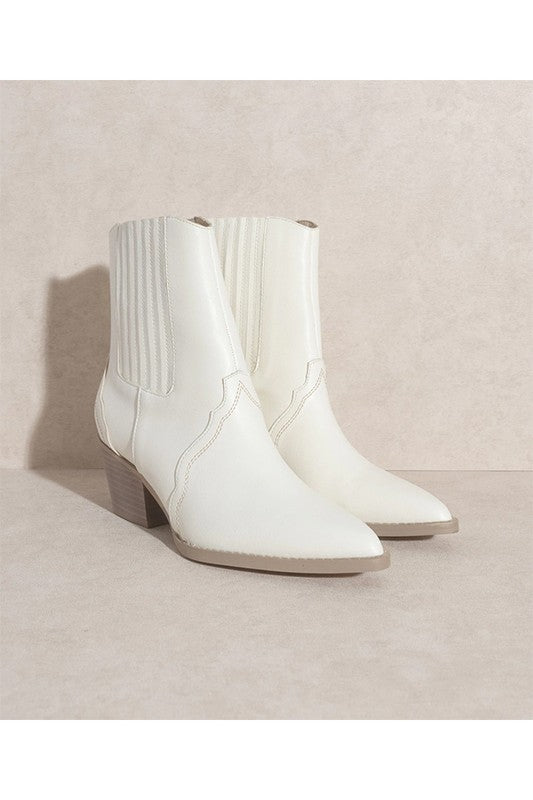 DAWN-PENELED WESTERN BOOTIES WHITE by Let&