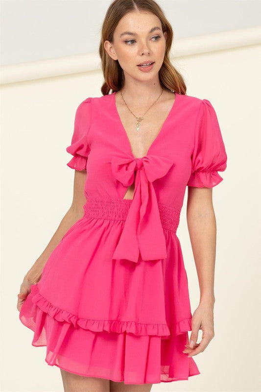 Days Like This Tie-Front Mini Dress FUCHSIA S by HYFVE | Fleurcouture