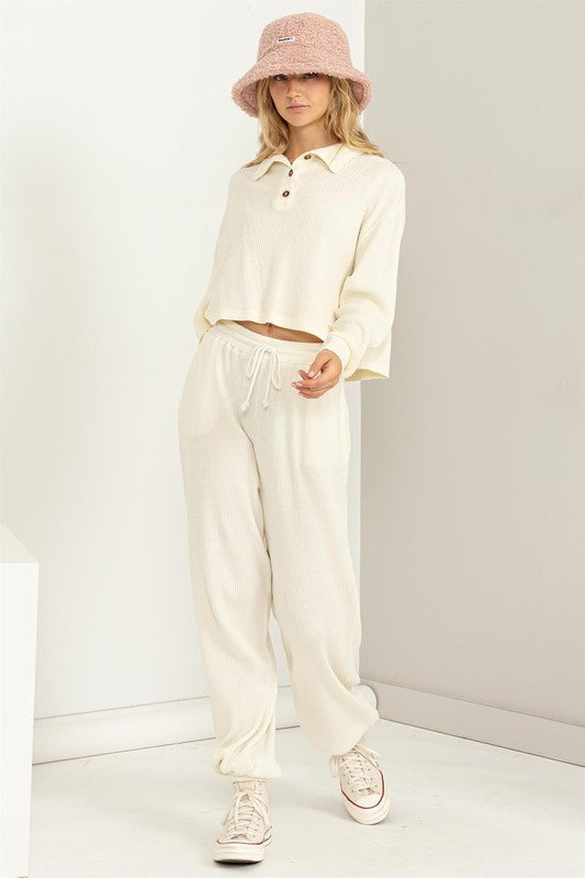 Days Off High-Waisted Sweatpants CREAM S by HYFVE | Fleurcouture