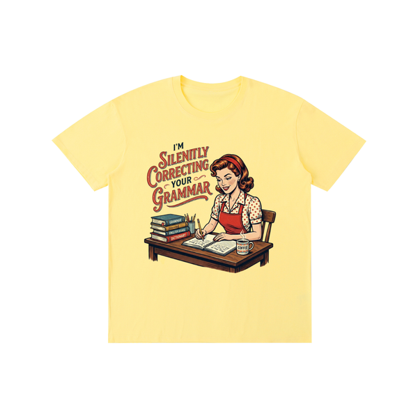 Imsilentlycorrectingyourgrammar,retro,funny,1950s,sarcastic,tee,tshirt