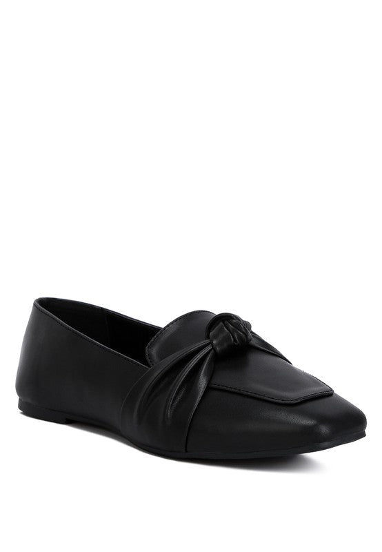 Denali Recycled Faux Leather Flat Loafers Black US-5 / UK-3 / EU-36 by Rag Company | Fleurcouture