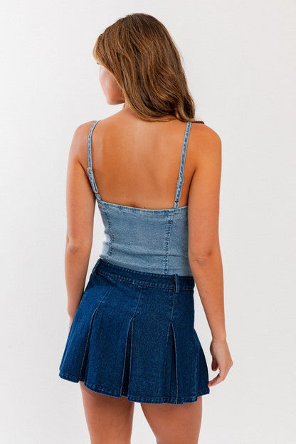 Denim Bustier Bodysuit DENIM by LE LIS | Fleurcouture