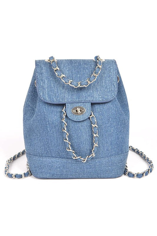 Denim Fashion Backpack Denim O/S by Artini Accessories | Fleurcouture