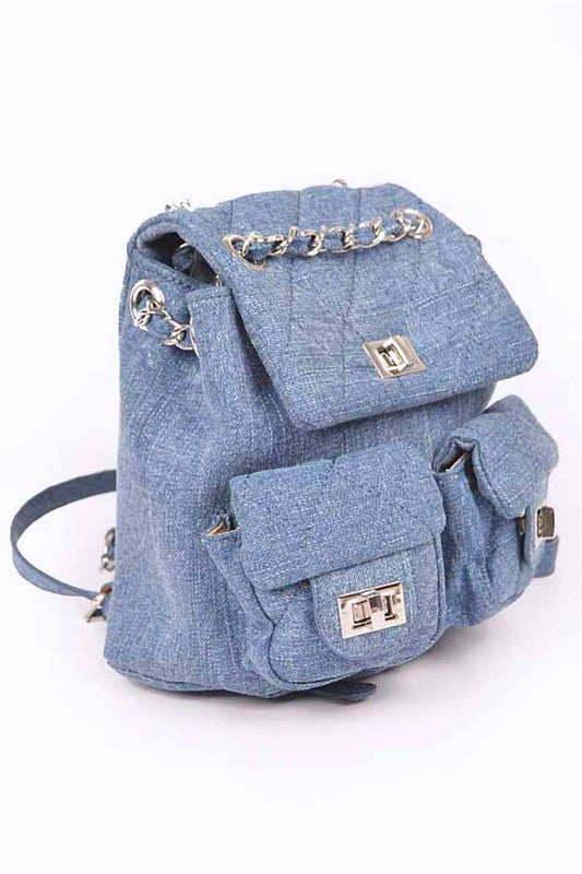 Denim Fashion Backpack O/S by Artini Accessories | Fleurcouture