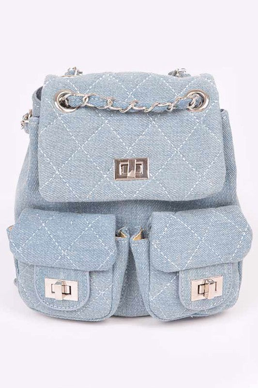 Denim Fashion Backpack O/S by Artini Accessories | Fleurcouture