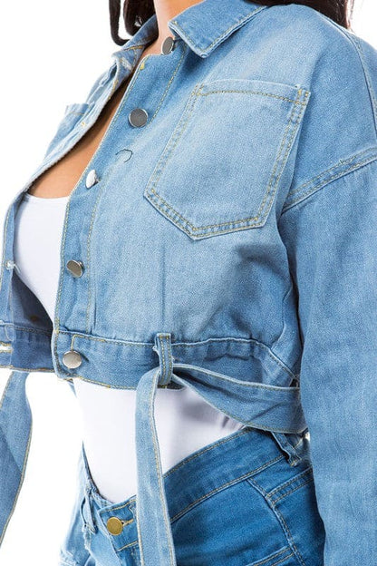 DENIM JACKET BLUE Jackets by By Claude | Fleurcouture