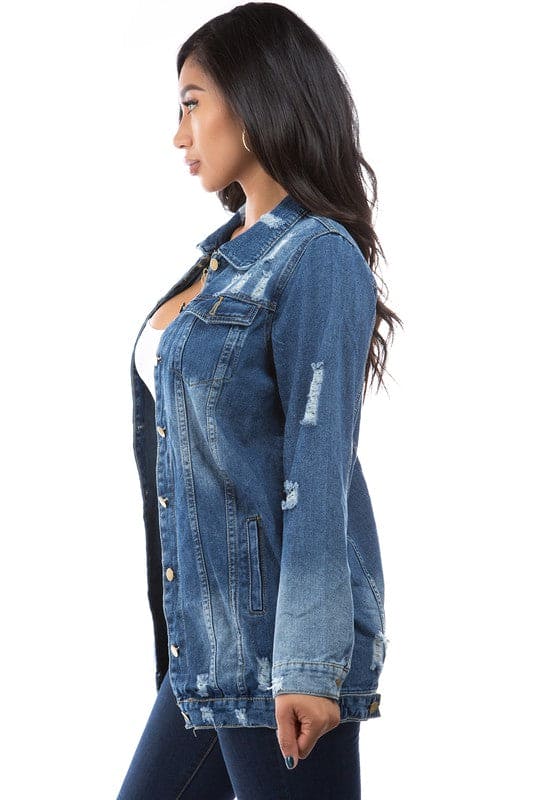 DENIM JACKET DARK DENIM Jackets by By Claude | Fleurcouture