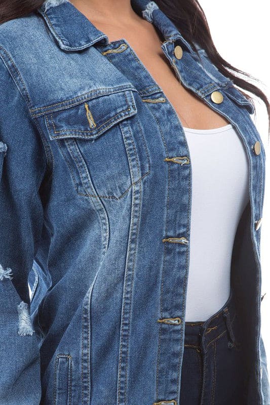 DENIM JACKET DARK DENIM Jackets by By Claude | Fleurcouture