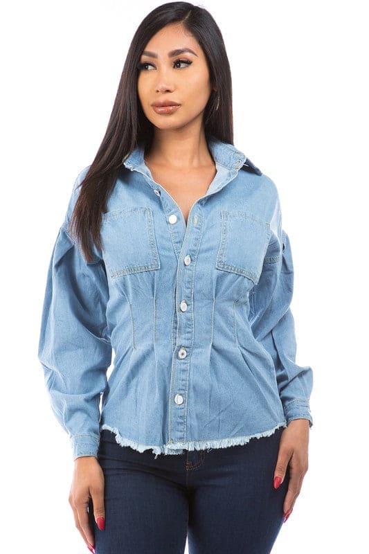 DENIM JACKET LIGHT BLUE S Jackets by By Claude | Fleurcouture