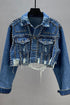 DENIM JACKET NAVY BLUE S by By Claude | Fleurcouture