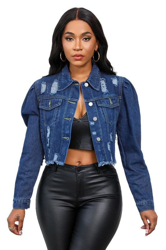 DENIM JACKET NAVY S by By Claude | Fleurcouture