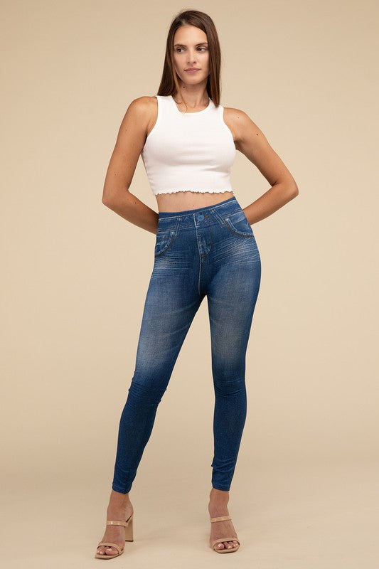 Denim Leggings by Lilou | Fleurcouture