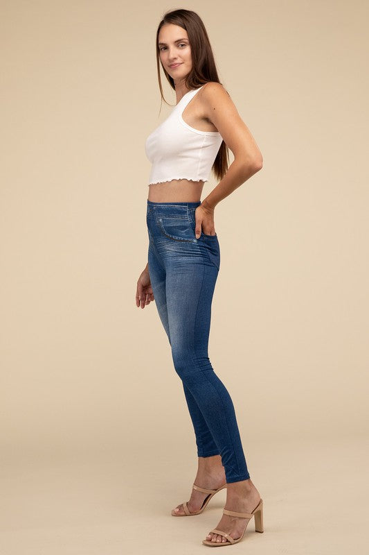 Denim Leggings by Lilou | Fleurcouture