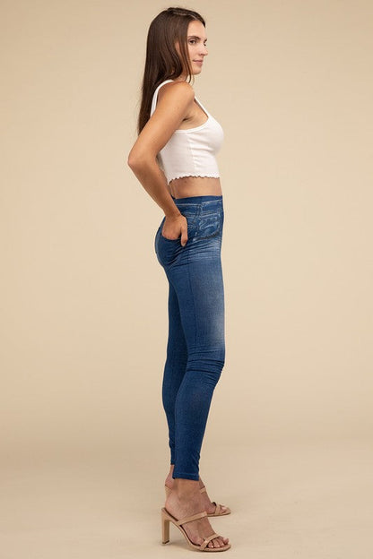 Denim Leggings by Lilou | Fleurcouture