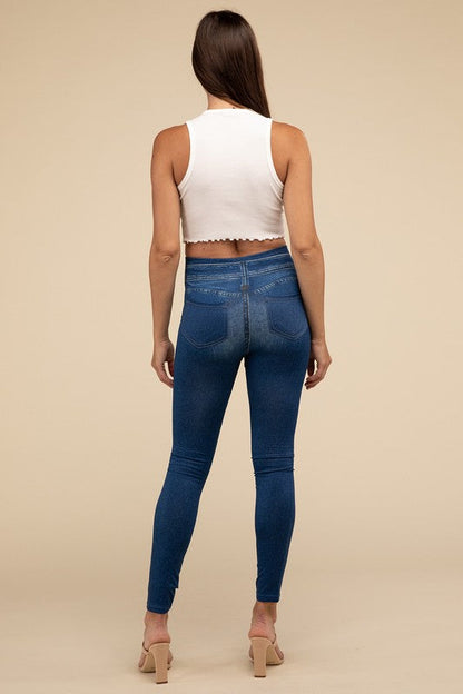 Denim Leggings by Lilou | Fleurcouture