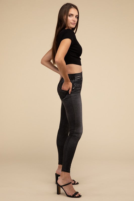 Denim Leggings by Lilou | Fleurcouture