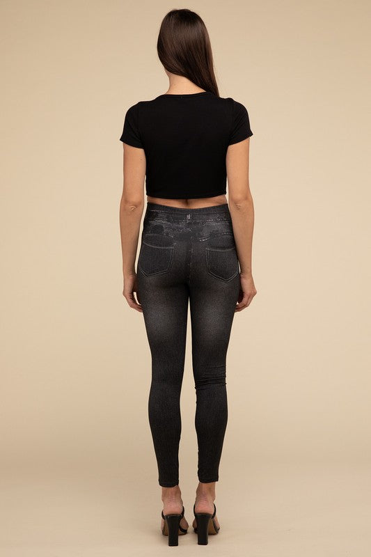 Denim Leggings by Lilou | Fleurcouture