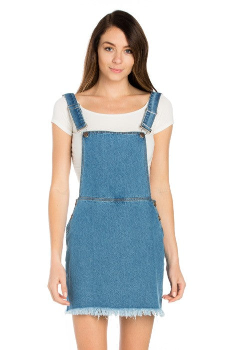 Denim Mini Skirt Overall by O2 Denim | Fleurcouture