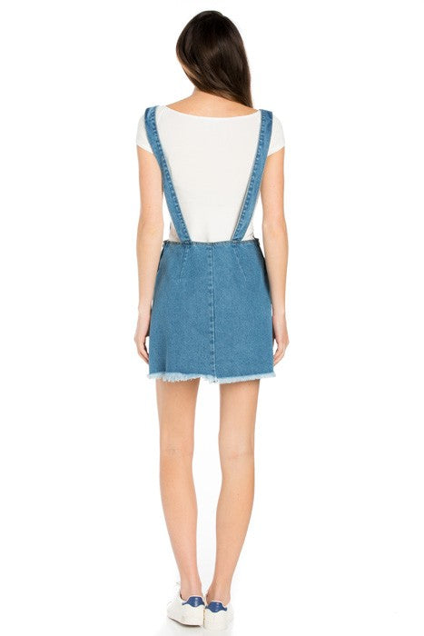 Denim Mini Skirt Overall by O2 Denim | Fleurcouture