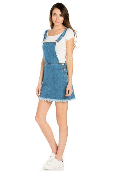 Denim Mini Skirt Overall by O2 Denim | Fleurcouture