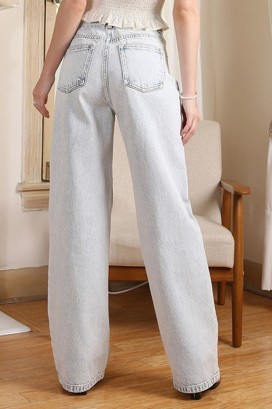 Denim Pant PALE BLUE by Lilou | Fleurcouture