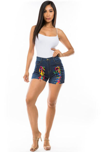 DENIM SHORT DARK DENIM by By Claude | Fleurcouture