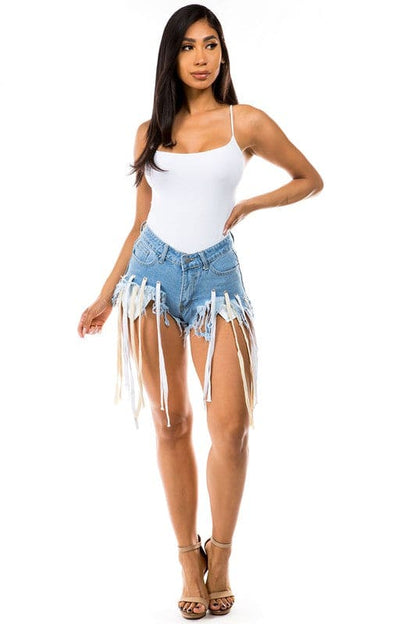 DENIM SHORT LIGHT BLUE 3XL Shorts by By Claude | Fleurcouture