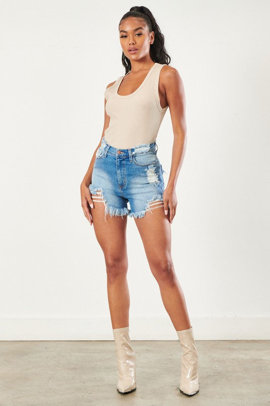 Denim Short Light Stone by Vibrant M.i.U | Fleurcouture