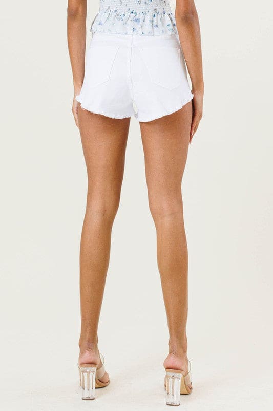 Denim Shorts White Shorts by Vibrant M.i.U | Fleurcouture