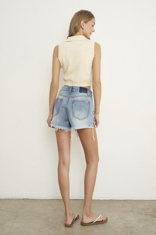 Destroyed Flip Shorts MEDIUM by Denim Lab USA | Fleurcouture