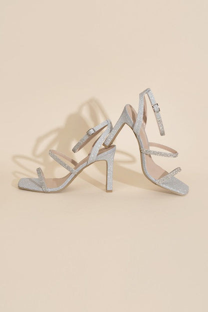 DEVIN-1 Silver Rhinestone Heels SILVER by Top Guy Footwear | Fleurcouture